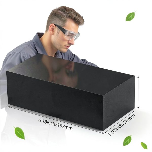 LinyAlmY HDPE Black Plastic Block 6.18x3.07x1.97 Inch Two-Pack-3
