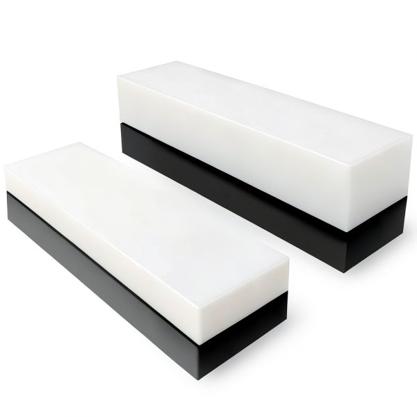 2 Pack HDPE Plastic Block White Polyethylene Solid Plastic Block for DIY Projects Machining Prototyping Home Floor Improvement, 1" x 3" x 12" and 2" x 3" x 12"-0