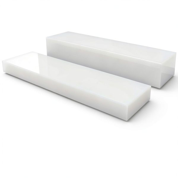 2 Pack HDPE Plastic Block White Polyethylene Solid Plastic Block for DIY Projects Machining Prototyping Home Floor Improvement, 1" x 3" x 12" and 2" x 3" x 12"-3